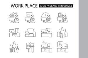 work place thin outline icon design good for website and mobile app vector