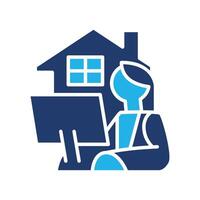 work from home colored icon design good for website and mobile app vector