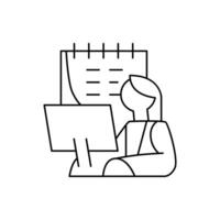 work schedule thin outline icon design good for website and mobile app vector