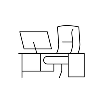 workplace thin outline icon design good for website and mobile app vector