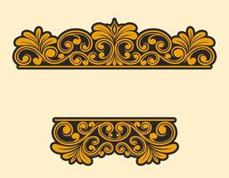 Vintage Baroque Victorian frame border monogram floral engraved scroll ornament vector