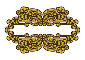 Vintage Baroque Victorian frame border monogram floral engraved scroll ornament vector