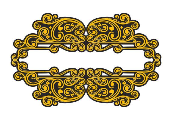 Vintage Baroque Victorian frame border monogram floral engraved scroll ornament