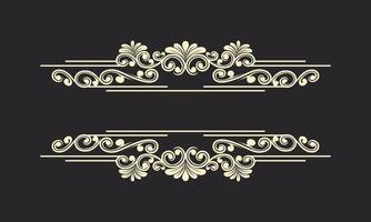 Vintage Baroque Victorian frame border monogram floral engraved scroll ornament vector