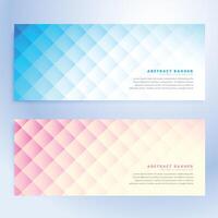 set of abstract geometric banners in two different colors vector