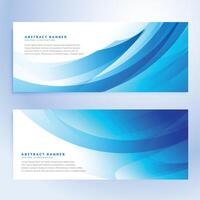 abstract wavy blue banners set vector