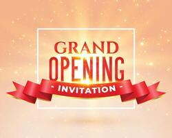 grand opening party invitation card design vector