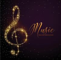 clef note made with golden sparkle background design vector