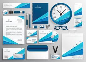 big set of professional brand identity business stationery items vector