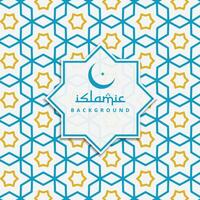 islamic pattern background in blue and yellow color vector