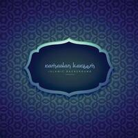 beautiful islamic ramadan season background with pattern shapes vector