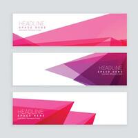 abstract shapes colorful banners set vector