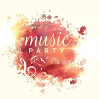 abstract music party watercolor event template design vector