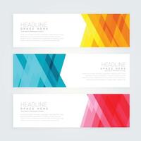 abstract banners set with geometric shapes vector