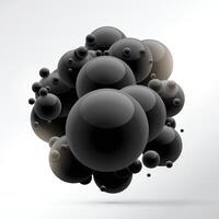 group of black molecules vector