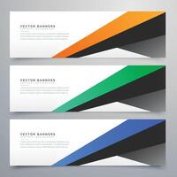 modern geometric banners set of three vector