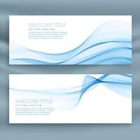 blue abstract wave banners templates vector