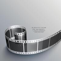 3d film strip realistic background vector