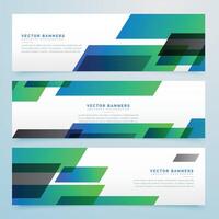 modern geometric banners and headers set vector