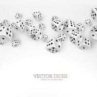 dice floating on white background vector