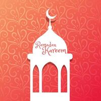 mosque design in beautiful floral background vector