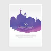 colorful ink style ramadan kareem flyer poster vector