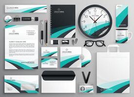 big set of business stationery items vector