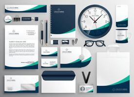 big set of professional brand identity business stationery items vector