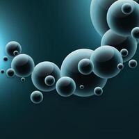 medical background with blue flowing molecules vector