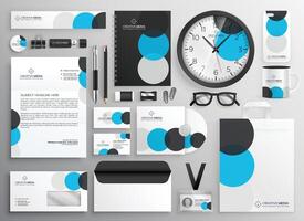 creative circle stationery set for business branding vector