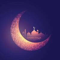 creativo Luna y brillante mezquita diseño vector