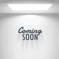 white room with light and coming soon text vector