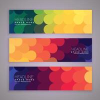 abstract style banners set with colorful circles vector