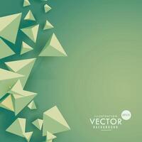 green background with 3d triangle shapes vector