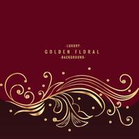 beautiful golden floral design in red background vector