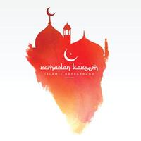 creative mosque design made with red paint vector