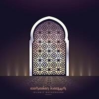 mezquita puerta con luces y modelo forma vector