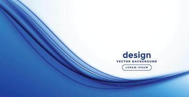 blue smooth abstract wave banner design vector