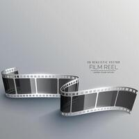 realistic 3d film strip design vector