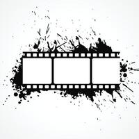 abstract 3d film strip background with black ink effect vector