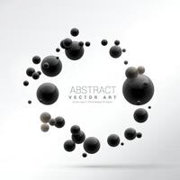 black 3d spheres frame background vector