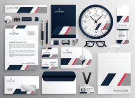 big set of professional brand identity business stationery items vector