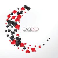 casino playing card elements in wave style vector