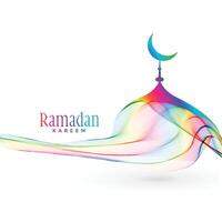 colorful creative mosque design for ramadan kareem season vector