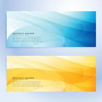 abstract banners set in blue and yellow color vector