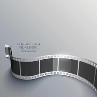 realistic 3d film strip background in perspective vector