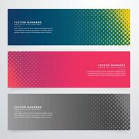 halftone style banners set vector