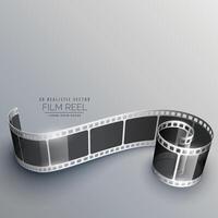 3d camera film strip background vector