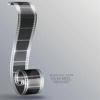 3d film strip realistic background vector