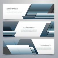 business banners set of three professional headers vector